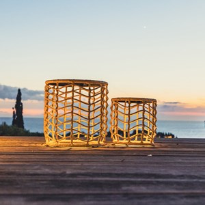 Lot de 2 tables basses solaire marron nerita