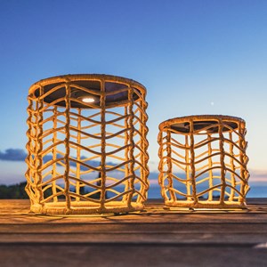 Lot de 2 tables basses solaire marron nerita