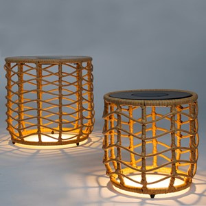 Lot de 2 tables basses solaire marron nerita