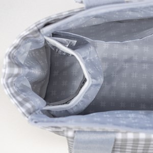 Sac à poussette i love vichy gris