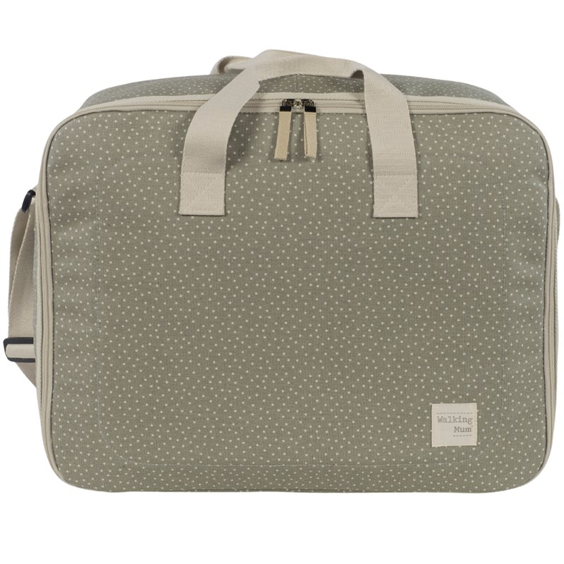 Valise de maternité à pois poppy mousse