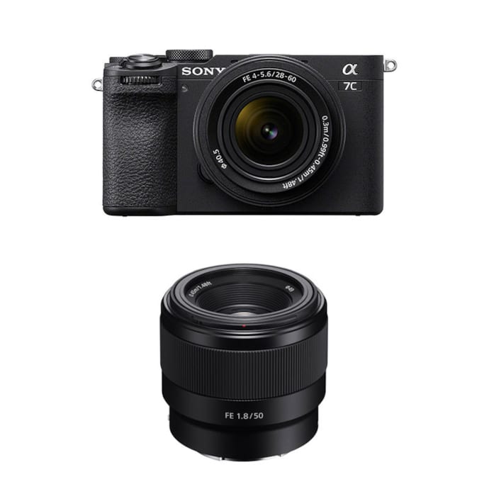 Sony alpha 7c ii noir + objectif fe 28-60mm f4-5.6 + fe 50mm f1.8