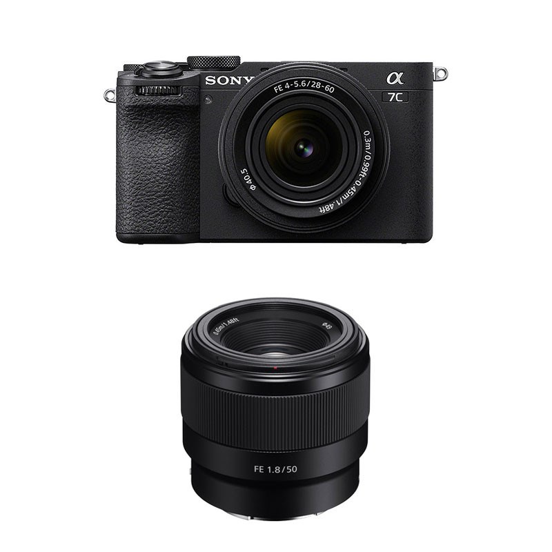 Sony alpha 7c ii noir + objectif fe 28-60mm f4-5.6 + fe 50mm f1.8