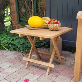 Table basse pliante teck kento 50x50 cm