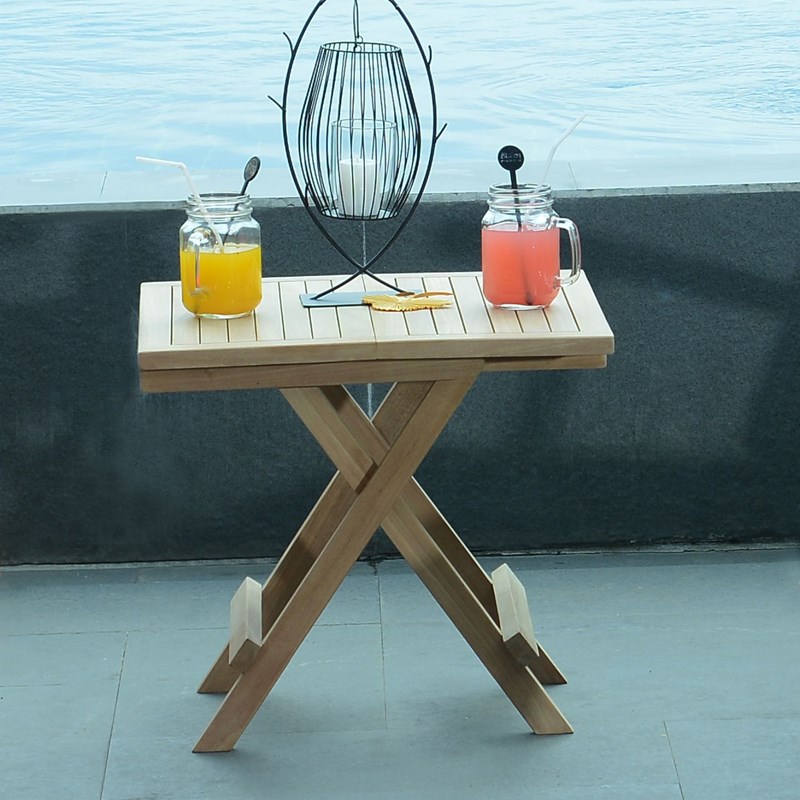 TECK'Attitude - Mesa de centro plegable de teca kento 50