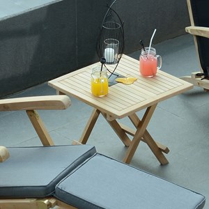 Table basse pliante teck kento 50x50 cm