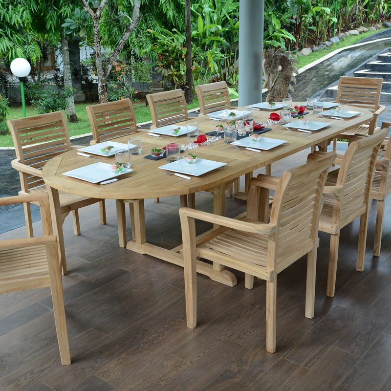 Table extensible teck florence 290x100cm