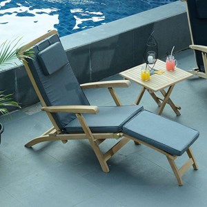 Matelas gris pour chaise longue