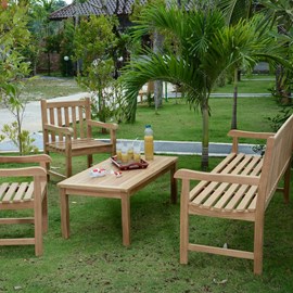 Salon détente en teck jersey 5 6 places