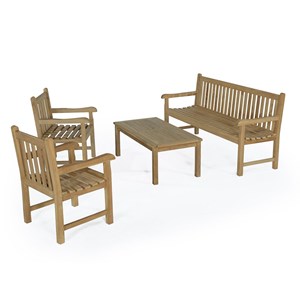 Salon détente en teck jersey 5 6 places