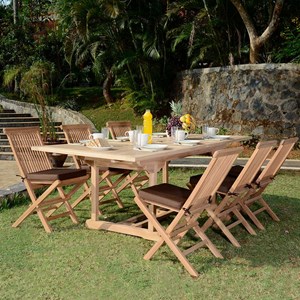 Salon de jardin teck caraibes 6 places