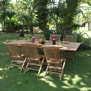 Salon de jardin teck caraibes 6 places