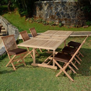 Salon de jardin teck caraibes 6 places