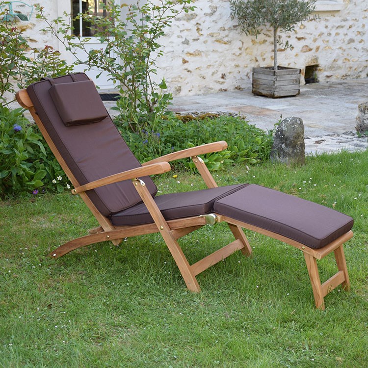 Matelas chocolat pour chaise longue