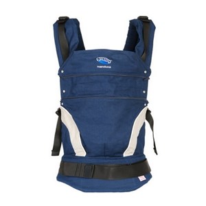 Porte bebe en coton bio bleu Nature Decouvertes
