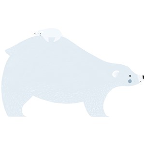 Sticker grand ours polaire et son bébé