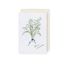 Carte à planter, douce pensée “bonne année” vert