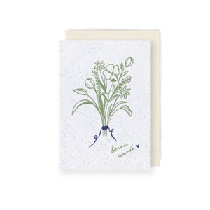 Carte à planter, douce pensée “bonne année” vert