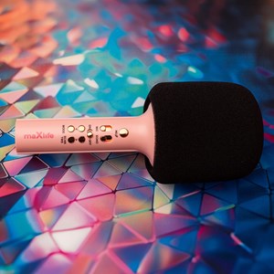 Microphone bluetooth avec haut-parleur mxbm-600 - rose- maxlife