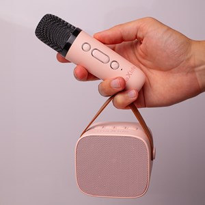 Enceinte karaoké bluetooth mxks-100 rose - maxlife