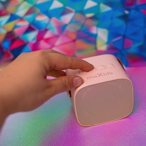 Enceinte karaoké bluetooth mxks-100 rose - maxlife