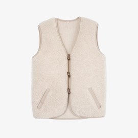 Gilet en laine mérinos beige, sans manches xxl