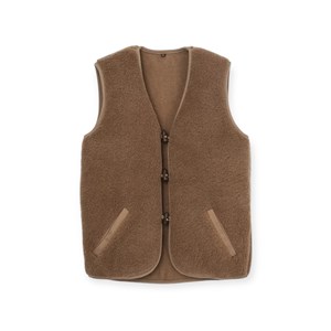 Gilet sans manches en laine mérinos brun s