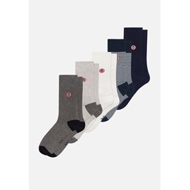 Lot de 5 chaussettes mi-hautes en coton  - multicolore
