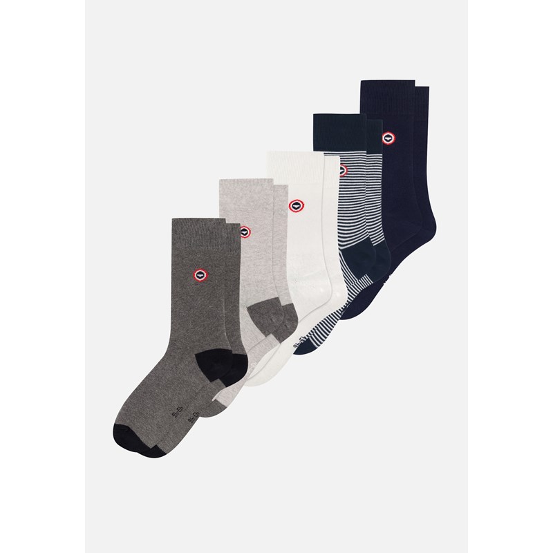 Lot de 5 chaussettes mi-hautes en coton - multicolore