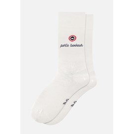 Chaussettes mi-hautes unies blanches  - coton