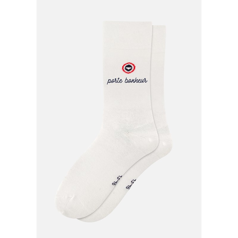 Chaussettes mi-hautes unies blanches - coton
