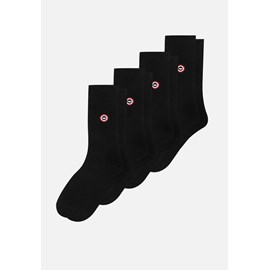 Lot de 4 chaussettes mi-hautes noir en coton  - noir