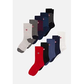 Lot de 10 chaussettes mi-hautes en coton  - multicolore