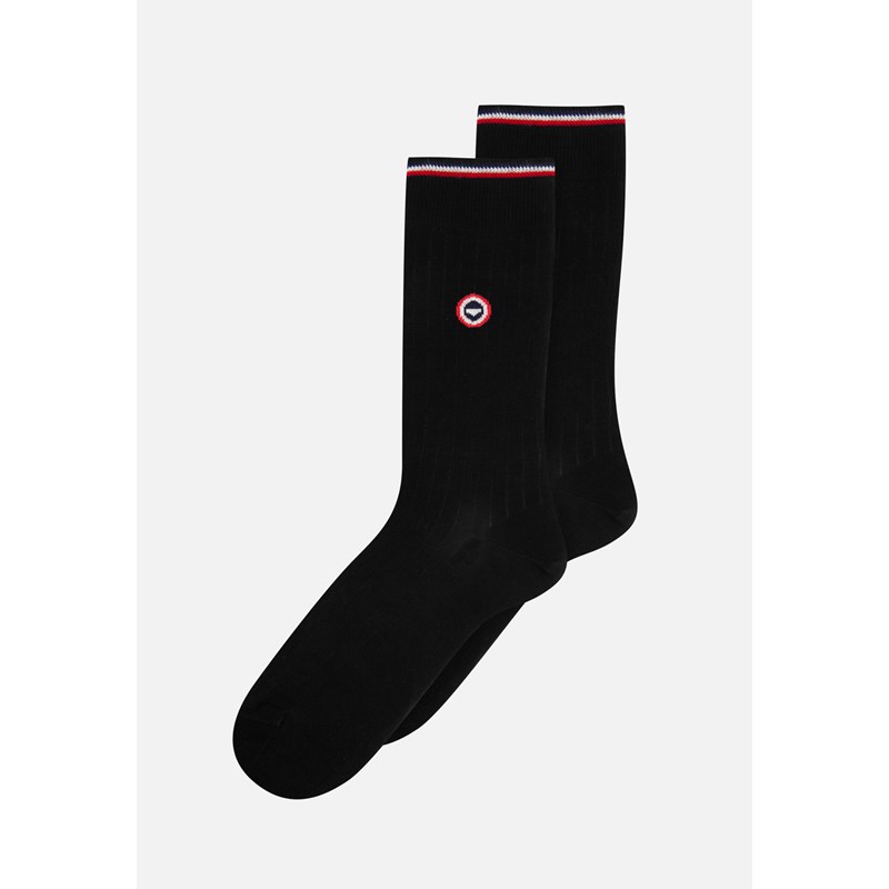 Chaussettes mi-hautes noires en fil d'écosse - coton