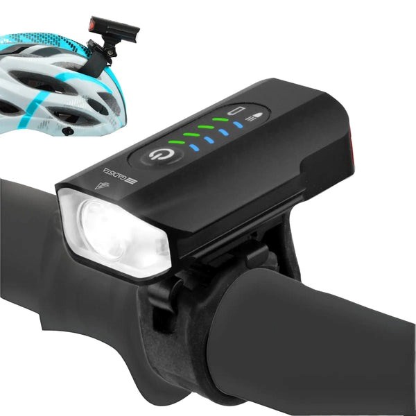 Lampe frontale sur casque vélo