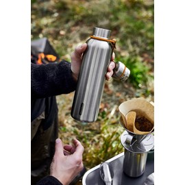 Gourde isotherme-orange-750ml-en acier inox-24h chaud  12h froid