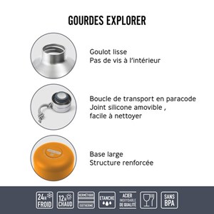 Gourde explorer - orange- 850ml Orange
