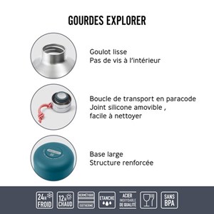 Gourde explorer - ocean- 850ml Océan