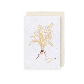 Carte à planter, douce pensée “bonne année” jaune