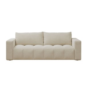 Canterbury canapé convertible 3 places avec coffre en bouclette beige