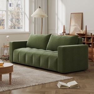 Canterbury canapé convertible 3 places avec coffre en bouclette vert