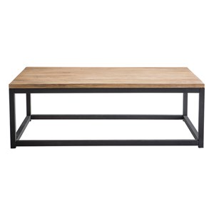 Table basse rectangulaire bois clair manguier massif et métal l120 cm factory