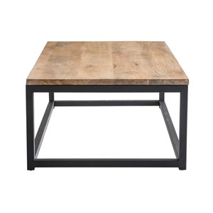 Table basse rectangulaire bois clair manguier massif et métal l120 cm factory