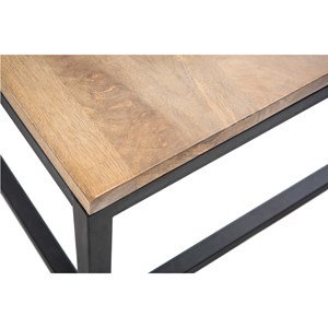 Table basse rectangulaire bois clair manguier massif et métal l120 cm factory