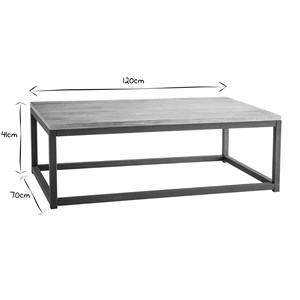 Table basse rectangulaire bois clair manguier massif et métal l120 cm factory