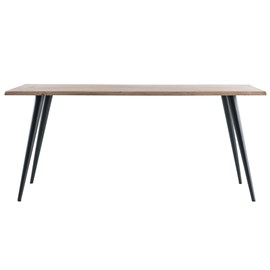 Table à manger rectangulaire en bois massif et métal noir l175 cm edge