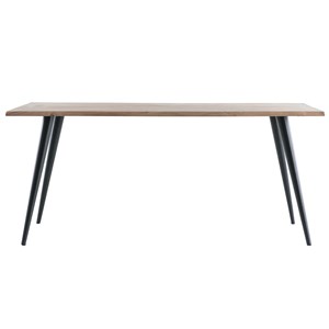 Table à manger rectangulaire en bois massif et métal noir l175 cm edge