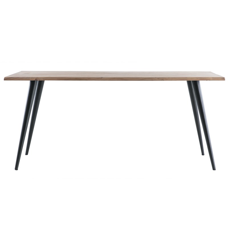 Table à manger rectangulaire en bois massif et métal noir l175 cm edge