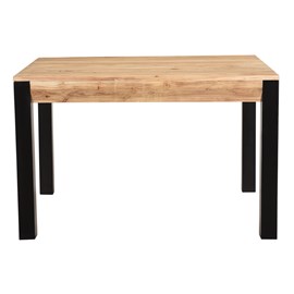 Table extensible  rectangulaire en bois massif et métal noir l120-210 cm trap