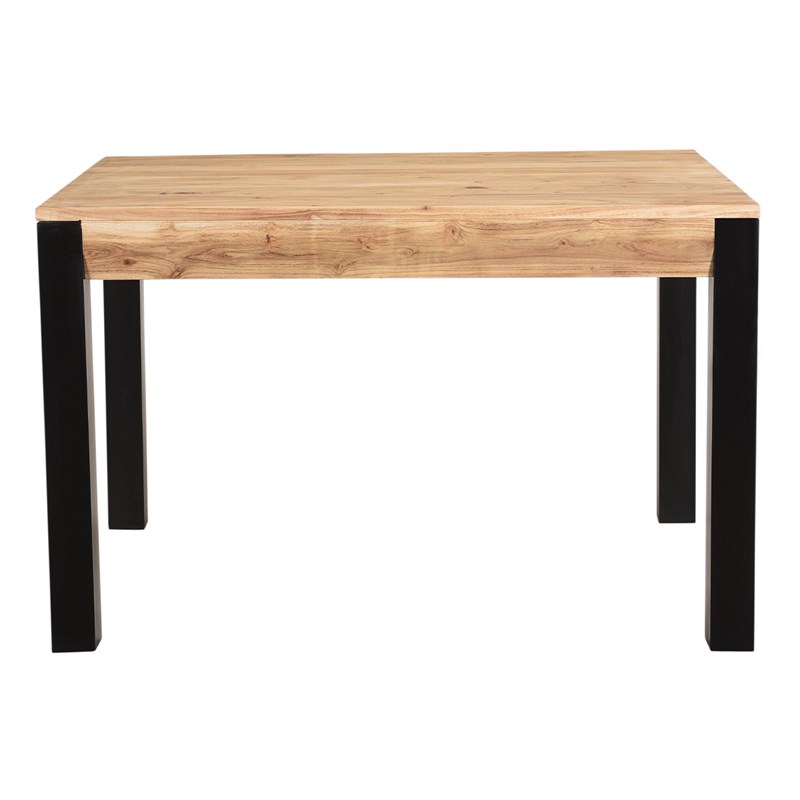 Miliboo - Table extensible rectangulaire en bois massif et métal noir l120-210 cm trap